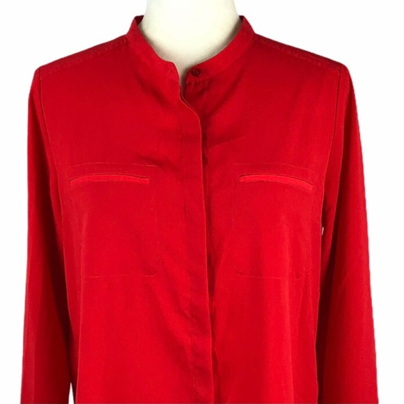 Paraphrase Red Button Down Top - Picture 2 of 8